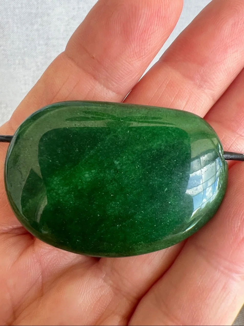 Camila Coelho Green Semi-precious stone pendant leather cord  necklace  NWT